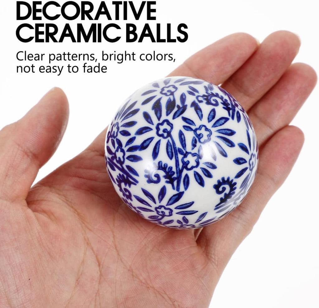 Porcelain Balls Ceramic Balls Decorative Orbs Decorative for Centerpiece Small Spheres Floating for Bowl Vase - Set of 3