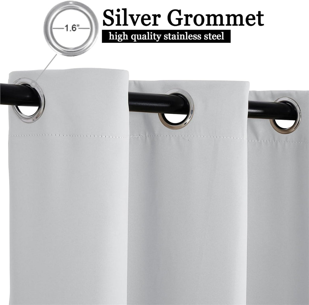 Outdoor Curtains Waterproof Windproof, Privacy, Weatherproof Outside Drapes for Pergola Gazebo Porch Yard, Grommet