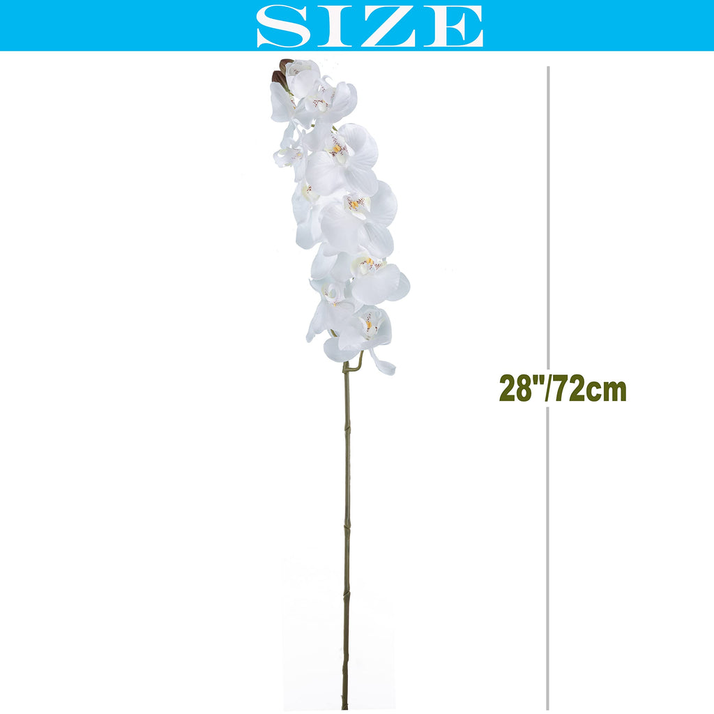 Tropical Artificial Flower 4pcs 28" Long Stem Butterfly Orchid Big Size Lifelike Phalaenopsis Real Touch Moth Orchid