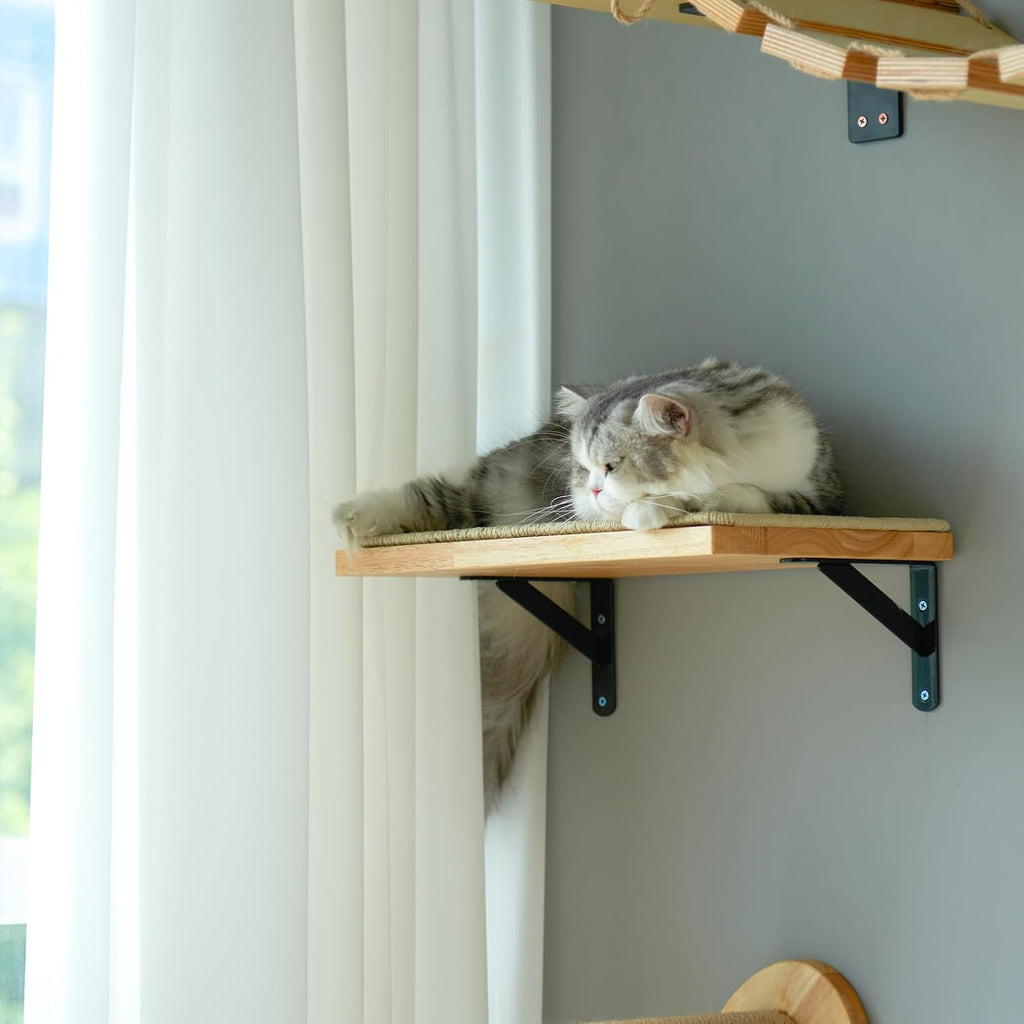 Cat Wall Shelves, 17 x 10 Inch, Sisal Mat