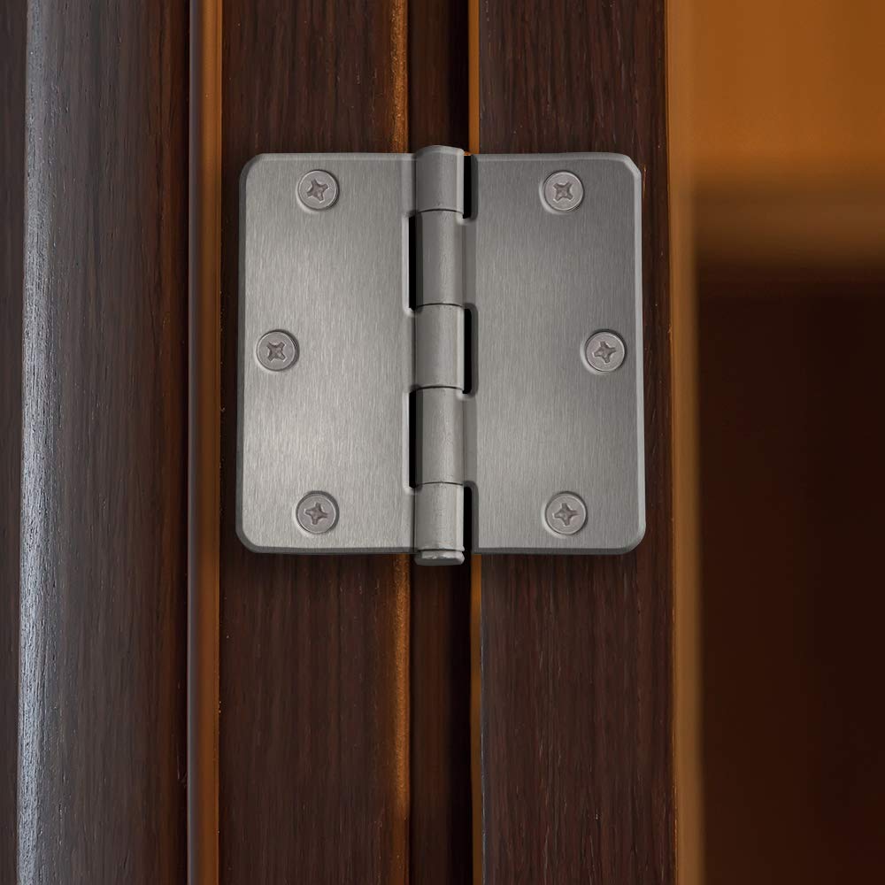 Interior Door Hinge, 4", Satin Nickel