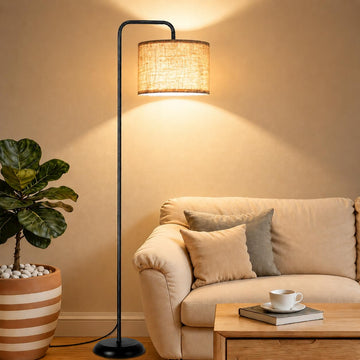 Floor Lamp, Black Standing Floor Lamp with 3 CCT Bulb