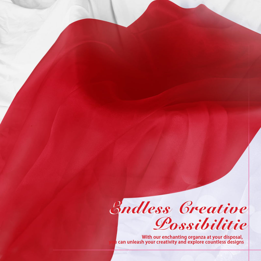 Red Organza Fabric by The Yard, 60 Wide (10 Yard)