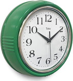 Lily's Home Retro Wall Clock, 9.5 Inch Vintage Design, Silent Non-Ticking Quartz Movement, Battery Operated