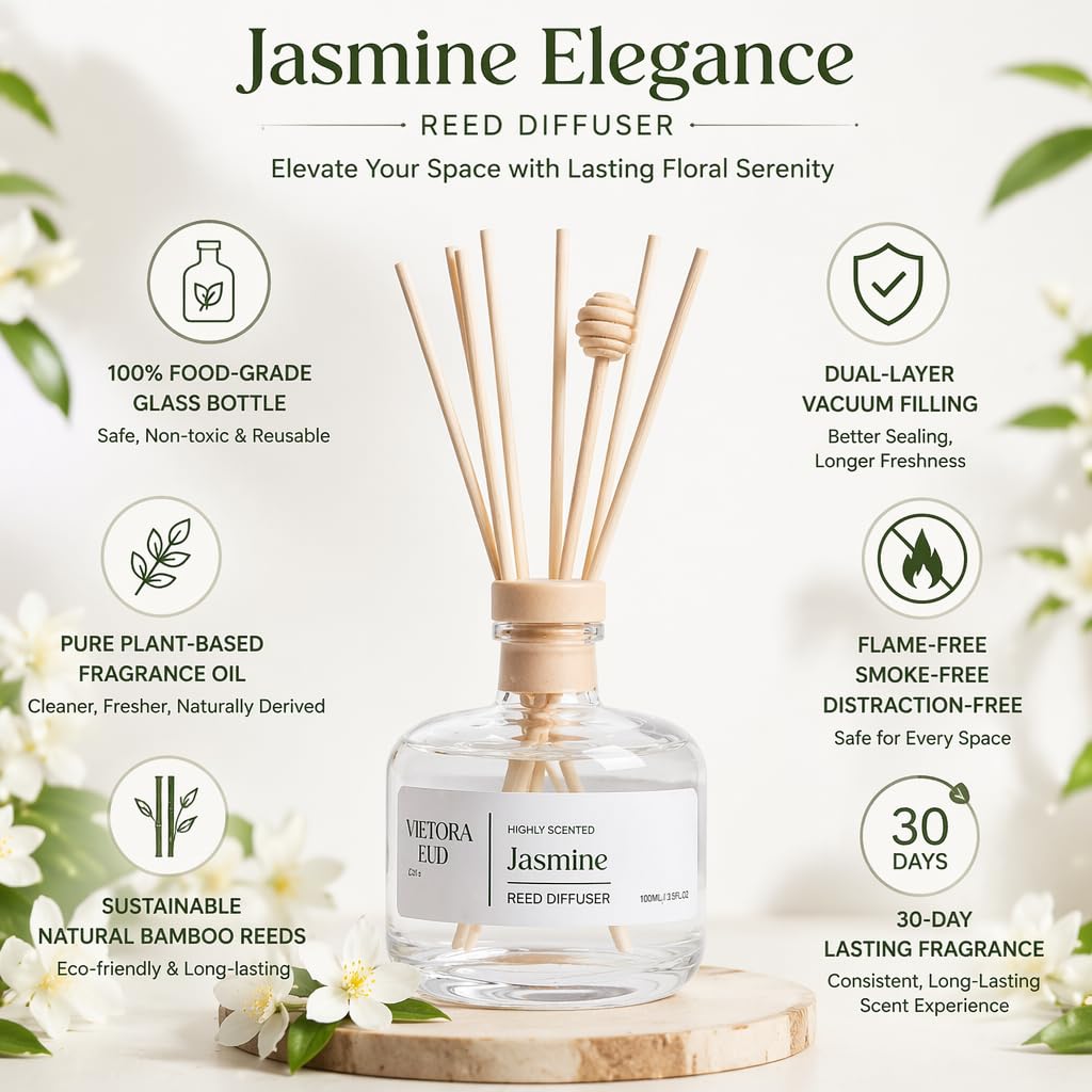 Jasmine Reed Diffuser, 3.5 Fl Oz