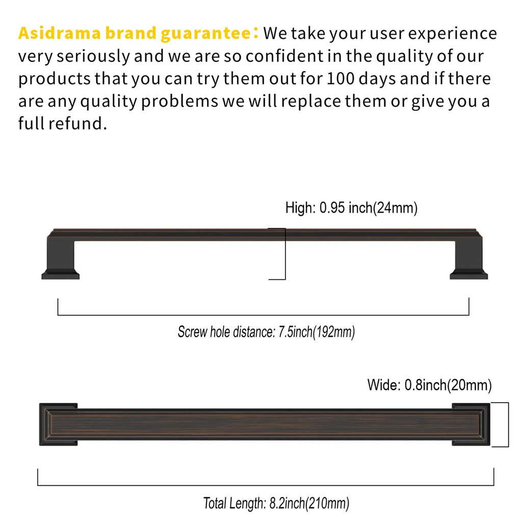 5 Pack 7.5 inch Oil Rubbed Bronze Kitchen Cabinet Handles