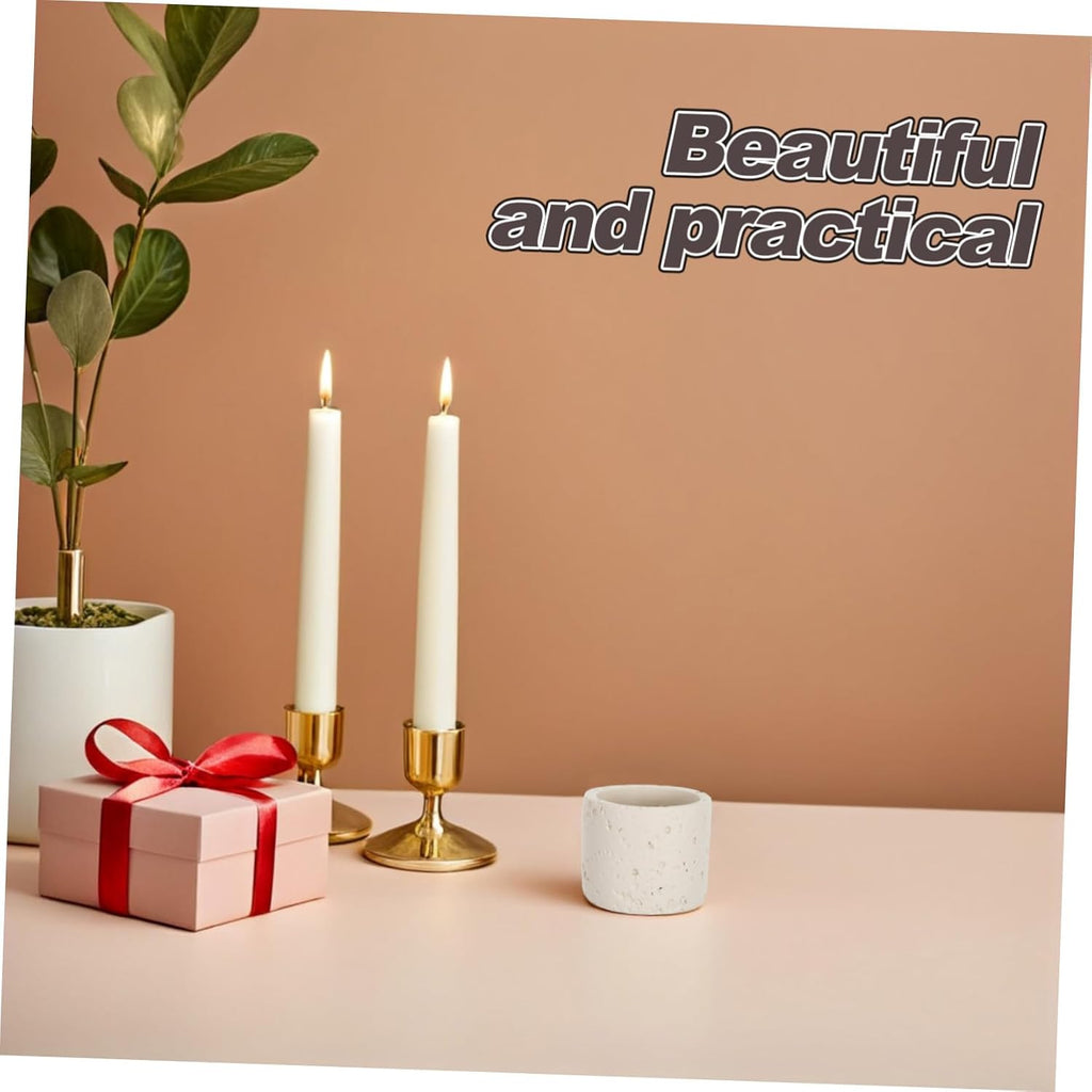 Concrete Match Holder for Fireplace and Candle Use, Minimalist Empty Cement Match Canister with 2.76in Diameter
