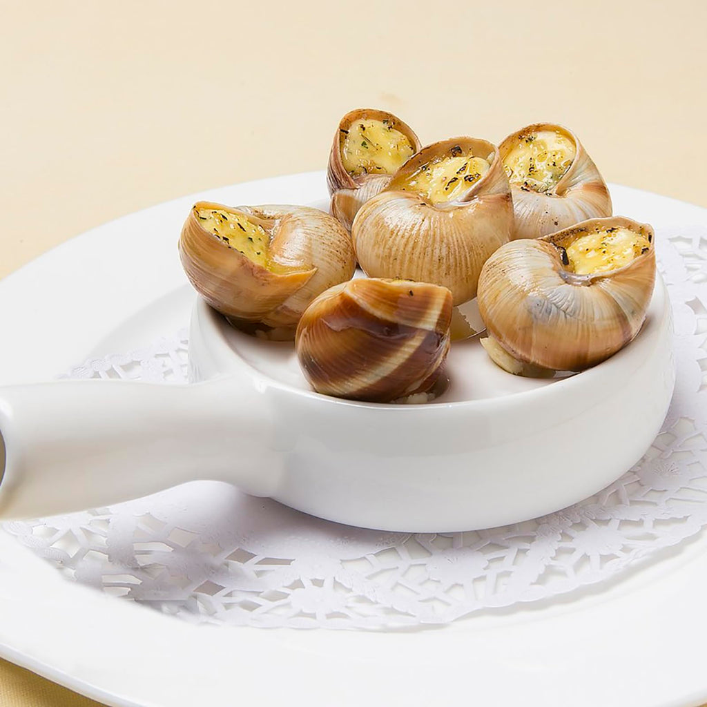 3 Pack Ceramic Escargot Plate With 6 Holes and Handle, 4.8 Inch Small White Small French Escargot Baking Dish Seafood