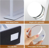 Vanity Mirror with Light Lighted Makeup Mirror Vanity Smart Touch Control 3Colors Dimmable Detachable 10X