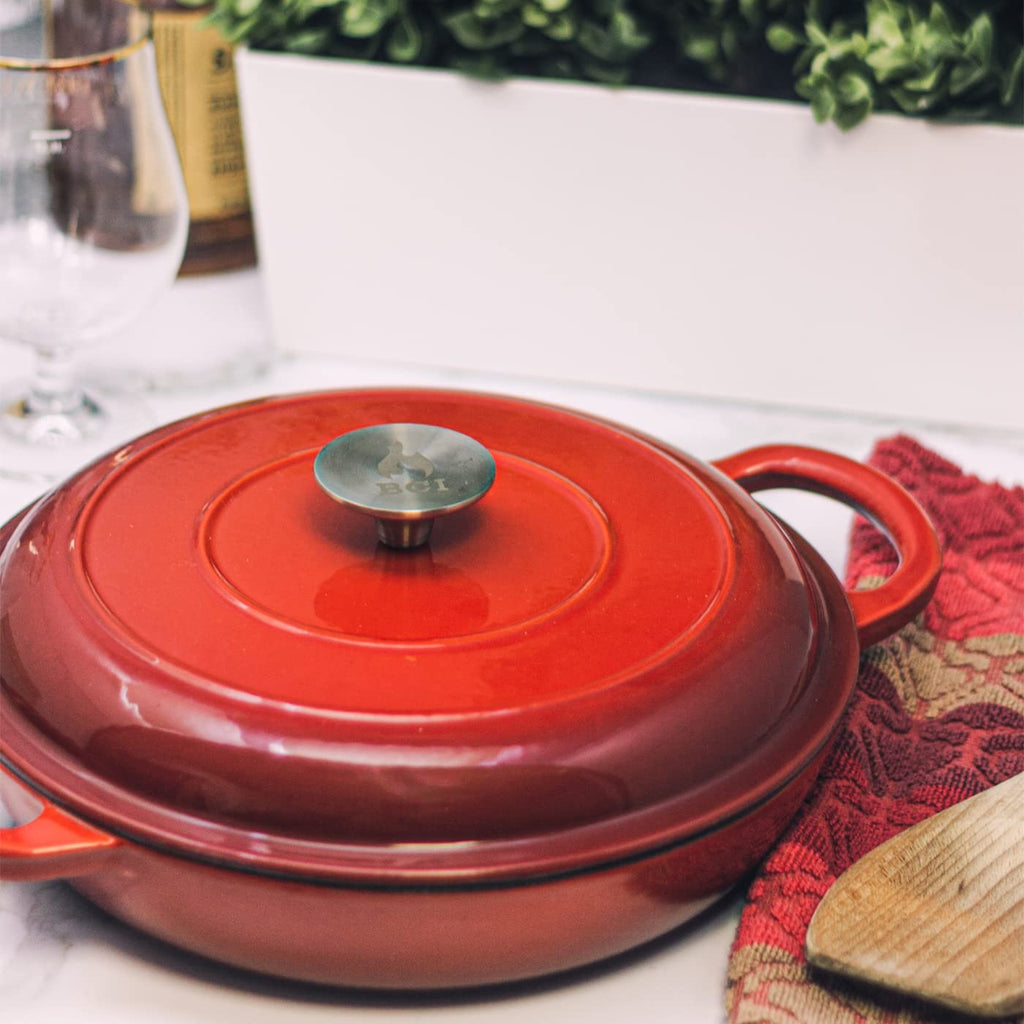 Enameled 2.25 Quart Signature Cast Iron Braiser with Lid
