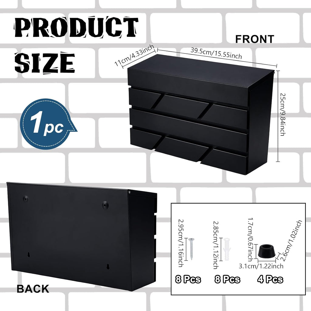 Wall Mount Mailbox Outside, Large Capacity Modern Mailbox Drop Box
