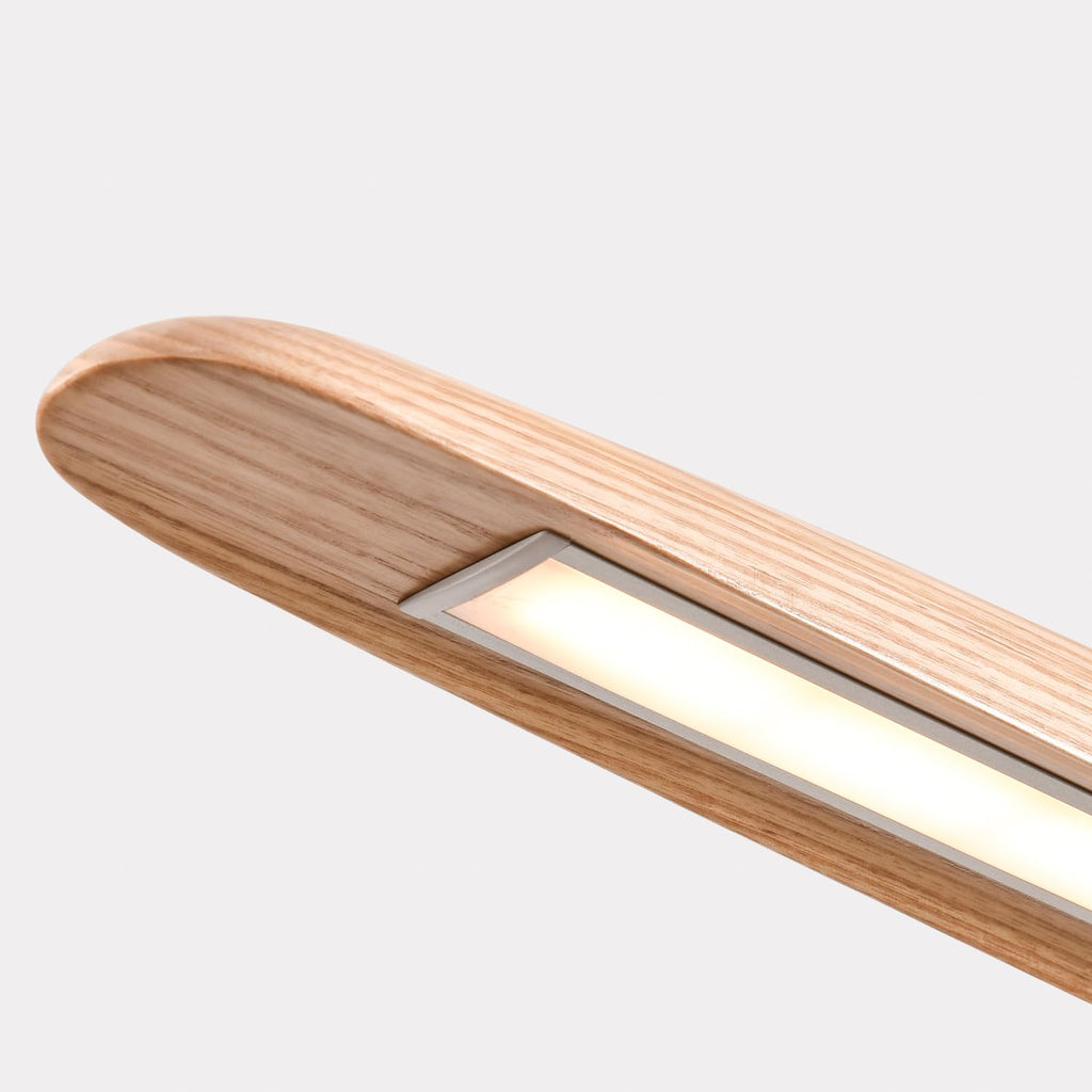 39" 24W Wood LED Linear Pendant Light Fixture Led Dining Room Light Dimmable Hanging Light Fixture Kitchen Island
