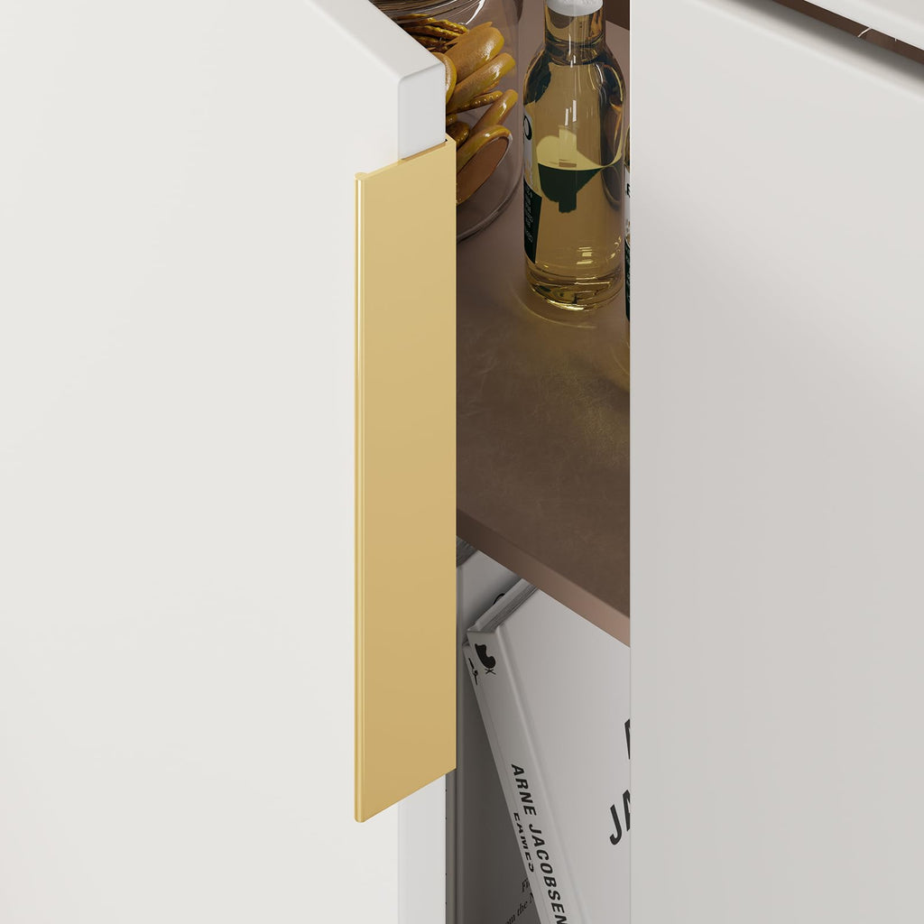 Drawer Handles Gold Cabinet Pulls 7-1/2 inch 20 Pack, Finger Pulls for Cabinet Edge Pulls, Aluminum Alloy Hardware