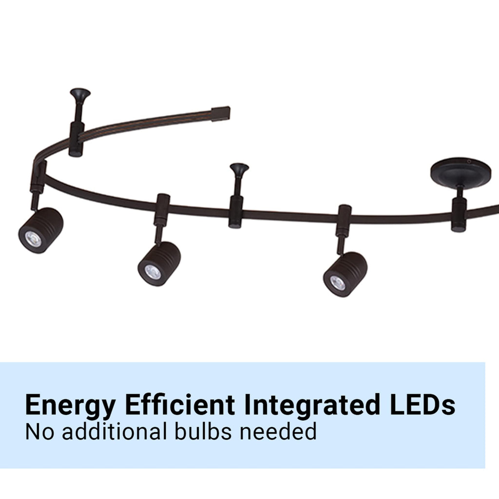 000 Transitional 6-Light Integrated LED Flex Track Ceiling Light, Bulbs Included 96", Oil Rubbed Bronze, Black