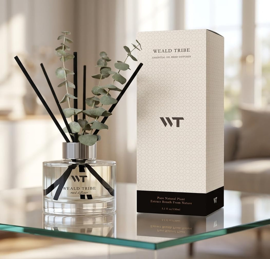 Flower Reed Diffuser Set Wild Eucalyptus Mint Scent Accessories Shelf Decor & Air Fresheners, Sticks Defusers - Set of 51