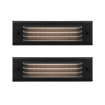 Low Voltage LED Step Lights, 4W 12V Surface Mount Light with Horizontal Louvered Faceplate, Steps Decks Pathway