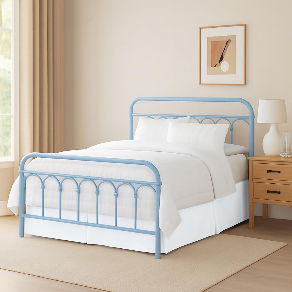 Premium King Size Bed Skirt by - 100% Cotton Blend, 14" Drop Length, Split Corner, Tailored Fit, Elegant Pleated