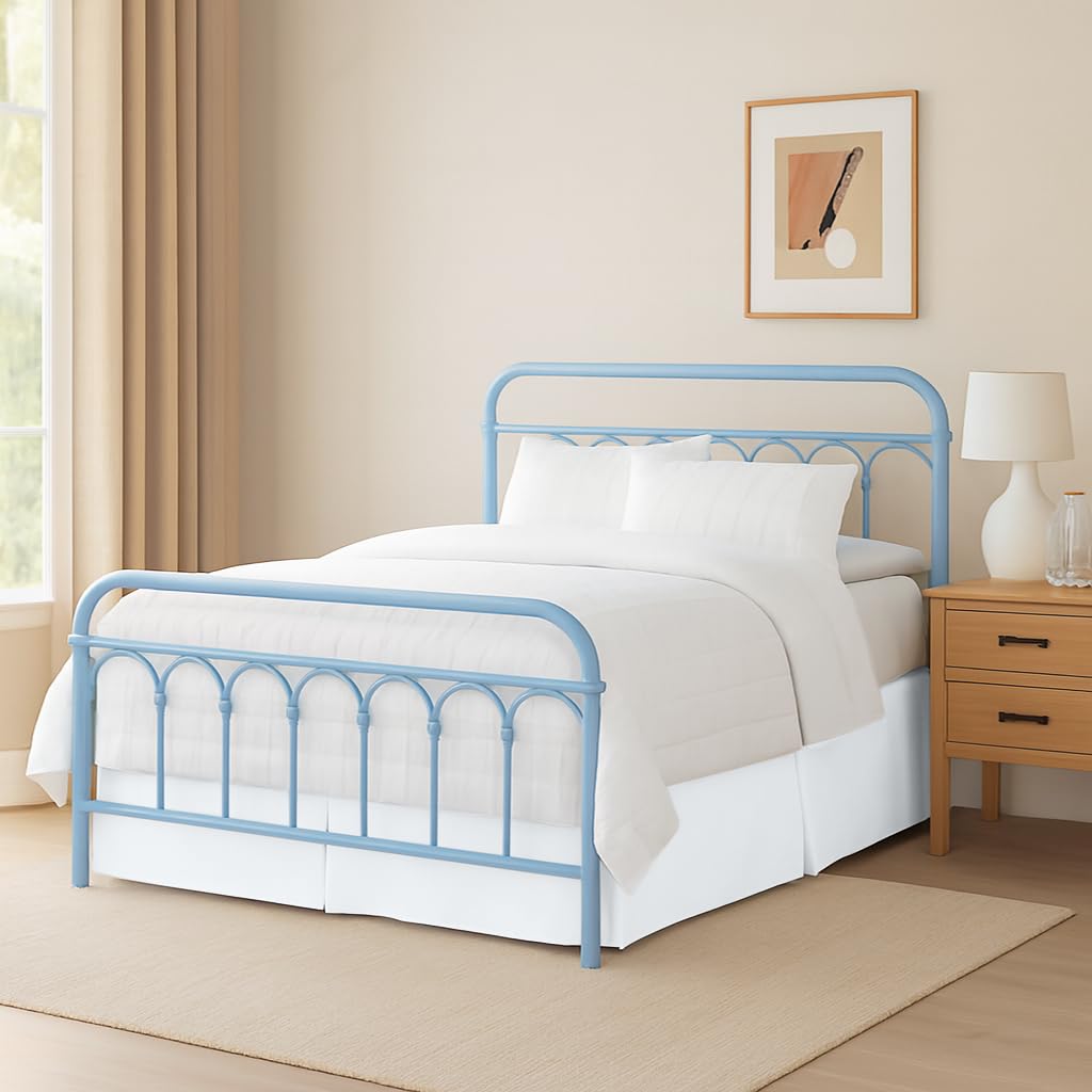 Premium Bed Skirt by - 100% Cotton Blend, 14" Drop Length, Split Corner, Tailored Fit, Elegant Pleated