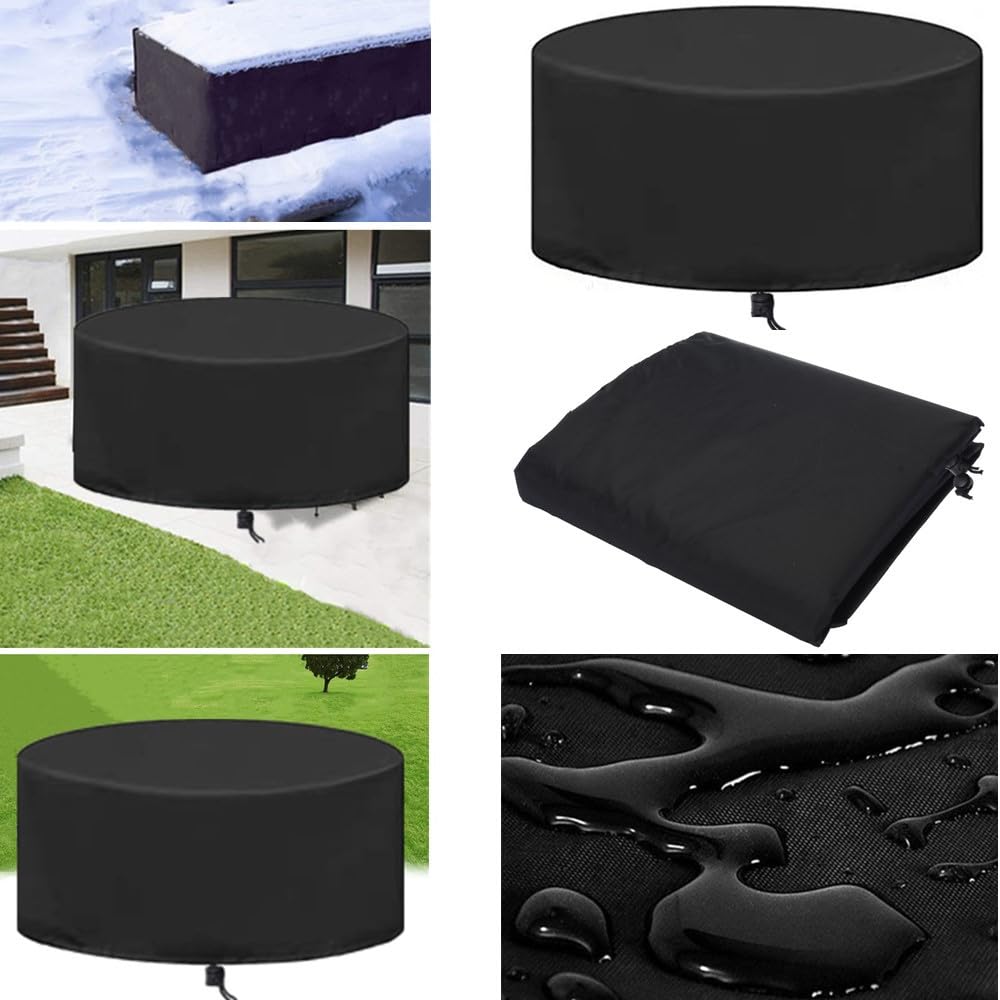 Set Cover Waterproof, Round Bar Height Table and Chair Cover, 84 x 28 Inch Outdoor Tall High Table Covers