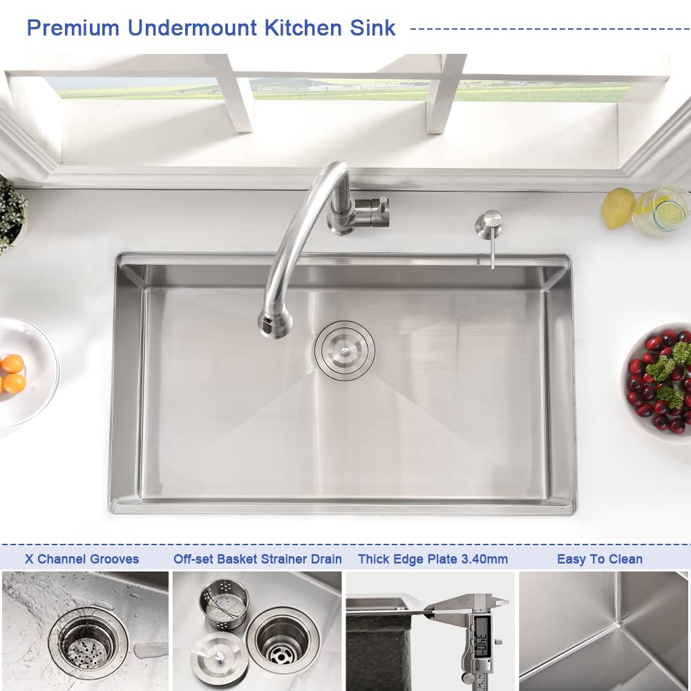 25x19 Undermount Workstation Stainless Steel Sink
