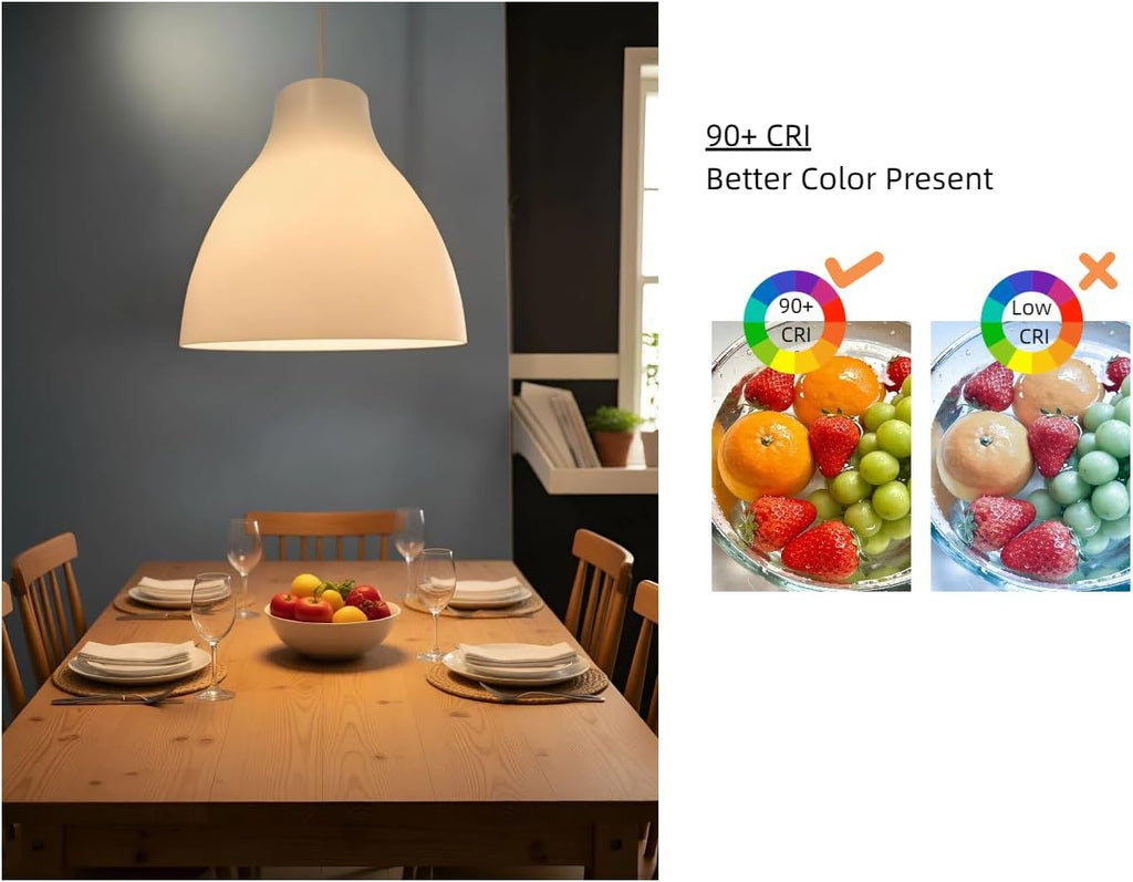 Oversized G40 Large Globe Light Bulb 60 Watt Equivalent, Dimmable E26 Base, Warm White, Porcelain Coated Edison Bulb