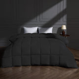 Goose Feather Down Fiber Comforter Twin, Lightweight 100% Cotton Duvet Insert Medium Warmth
