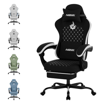 Gaming Chair with Massage, Ergonomic PC Gaming Chair Computer Chairs with Footrest Comfortable Headrest and Lumbar