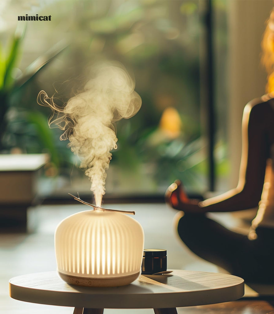 Whisper-Quiet Glass Essential Oil Diffuser - Aromatherapy for Restful Sleep, Auto Shut-Off, 8H/18H Runtime