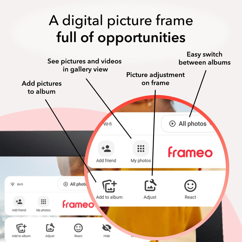 10.1 inch 32GB Digital Picture Frame, IPS LCD Touch Screen, Auto-Rotate Easy Setup to Share Photos & Videos via