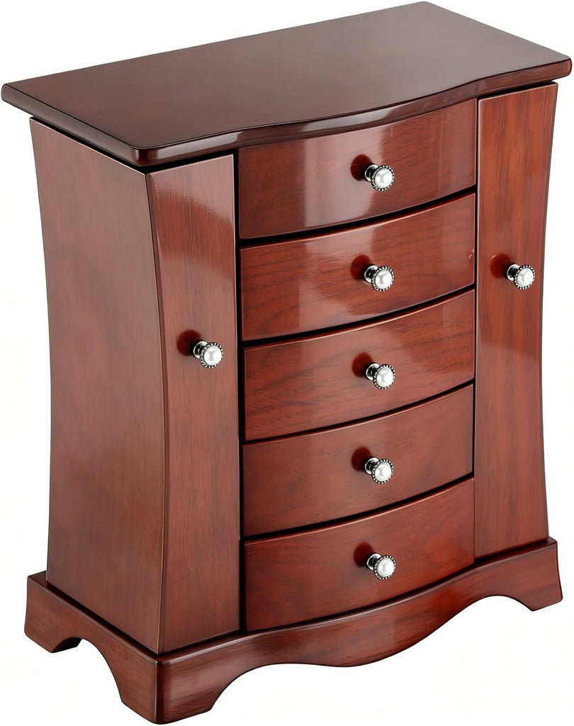 Solid Wood Jewelry Box Brown