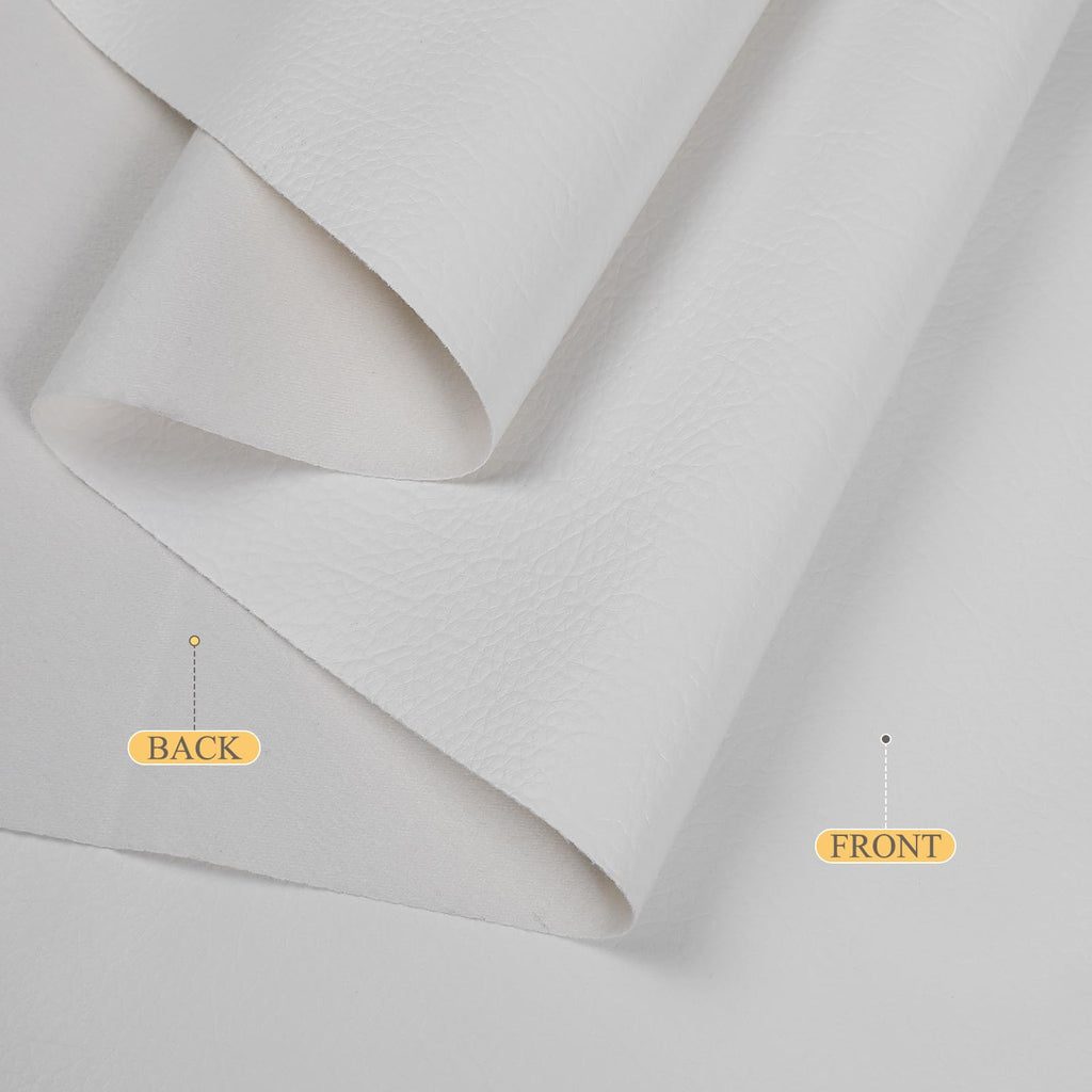 Faux Leather 0.7mm Upholstery Fabric by the Yard 15 Yard White