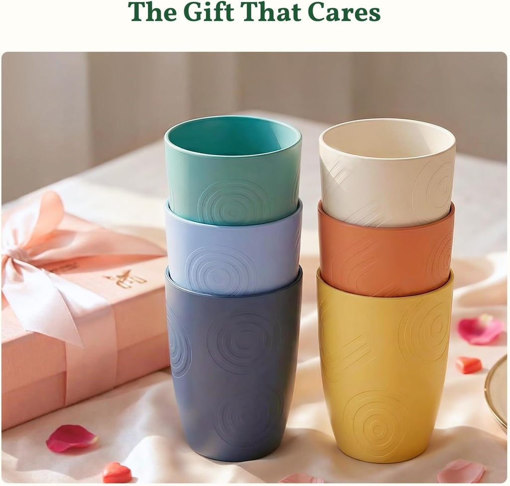 Plastic Cups Alternatives Unbreakable Drinking Glasses Wheat Straw Cup Sets Camping Party RV Stackable Water Tumblers