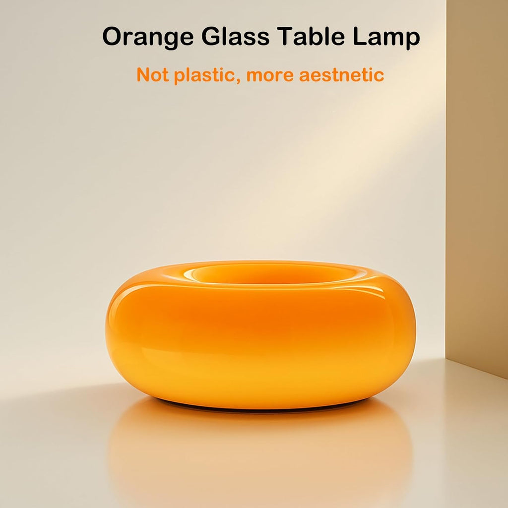 Orange Donut Table Lamp,Dount Light Lamp Ambient Lighitng,Aesthetic Touch Table Lamps,Modern Cute Desk Lamps Bedroom