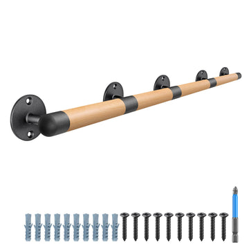 67 Inch Wood Handrail Wall Mount Handrails for Indoor Stairs