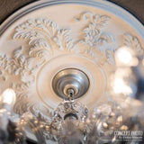 18"OD x 3 1/2"ID x 1 1/2"P Rose Ceiling Medallion, Fits Canopies up to 7-1/4", 2 Piece