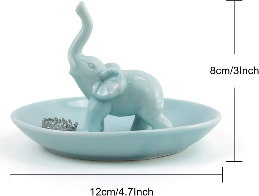Elephant Gifts for Women Mom, Blue Elephant Ring Holder for Jewelry, Christmas Birthday Gifts for Women Mom Her