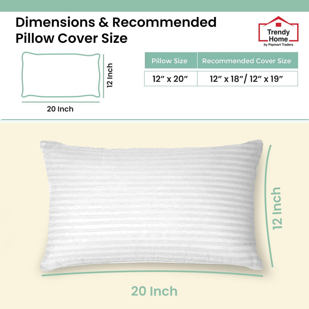 Trendy Home 12x20 Throw Pillow Insert (, White), Bed and Couch Pillows Stuffer Hypoallergenic, Lumbar - Set of 2