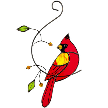 Cardinal Suncatcher Stained Glass Window Hanging Gifts for Grandma