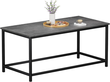 Small Coffee Table Modern Coffee Tables Open Design Rectangular Minimalist Center Table Home Office, Easy Assembly