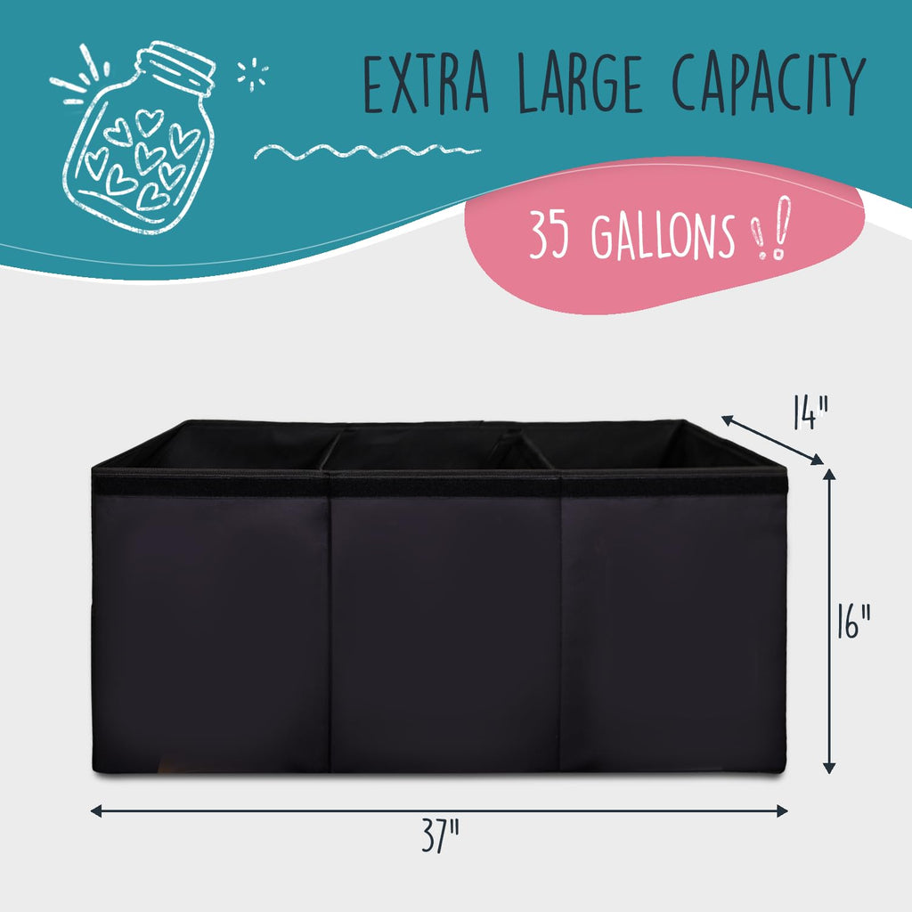 Extra Large Toy Storage Organizer with Lid - Sturdy, Collapsible Toy Chest Storage Box Design - Toys Bin with