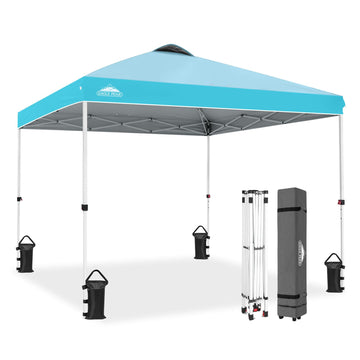 10x10 Pop Up Canopy Tent Easy Up Canopy Outdoor, Light Blue
