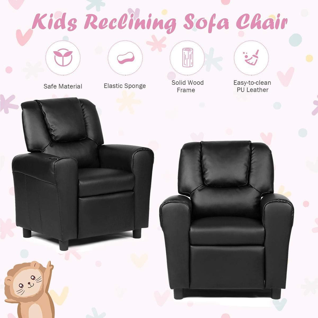 Adjustable Recliner Kids Chairs with Footrest & Backrest,Comfy Toddler Lounge Armchair for Age 3+, Single Sofa Couch