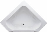 Tubs - CT6060 - Acrylic Fiberglass Soaking Classic Corner Bathtub - White Triangle Two Person Acrylic bath tubs for