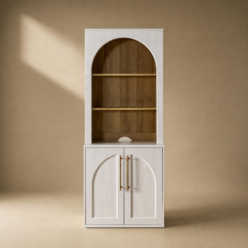 Blake Storage Cabinet, Buffet, Display Case (White Oak, Arched)