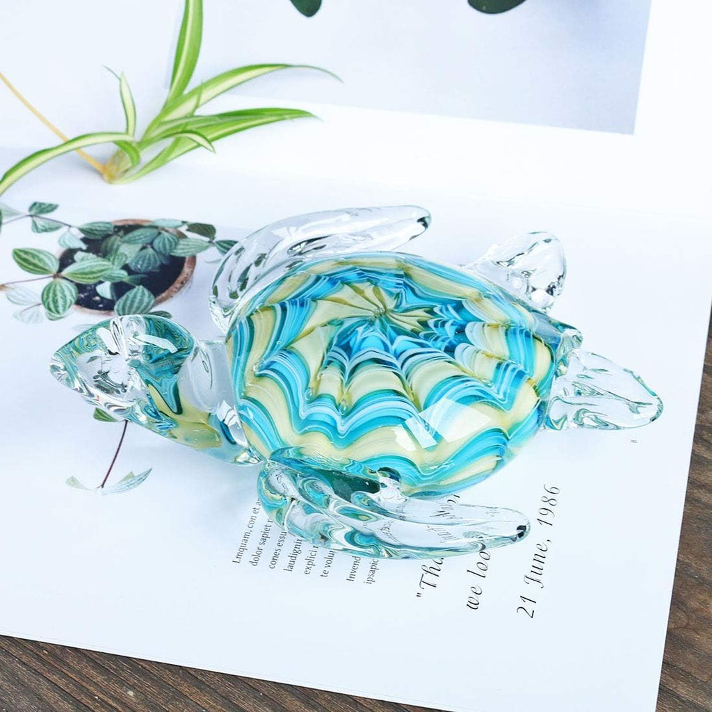 6" Blown Glass Sea Turtle Figurine