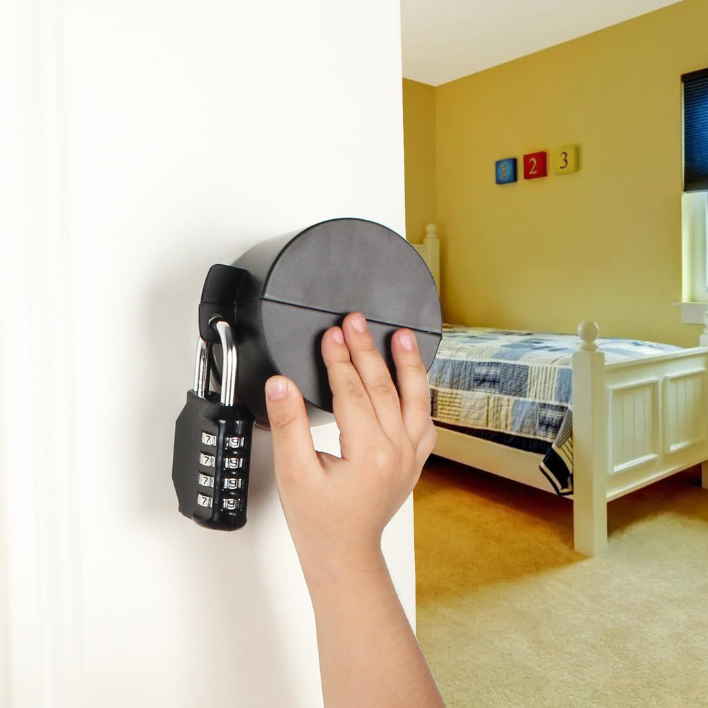 Door Knob Lockout Device, Steel Combo Lock, Child & Dementia Proof