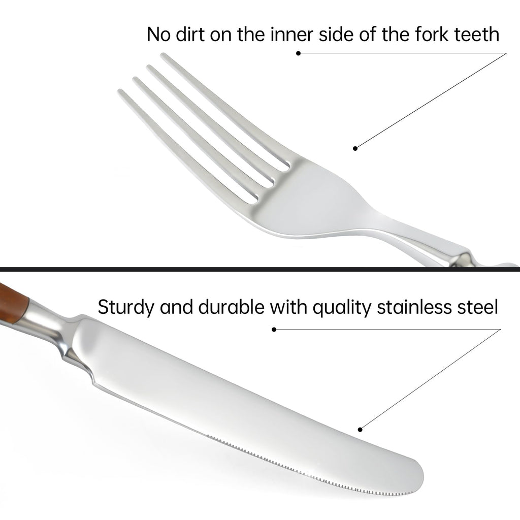 Silverware Set Brown Luxury Vintage Handle 60-Piece Service for 12