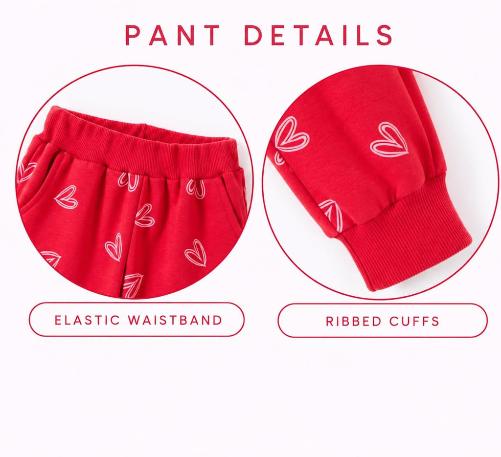 Toddler Girls Fall Heart Sweatshirt Jogger Pants Set