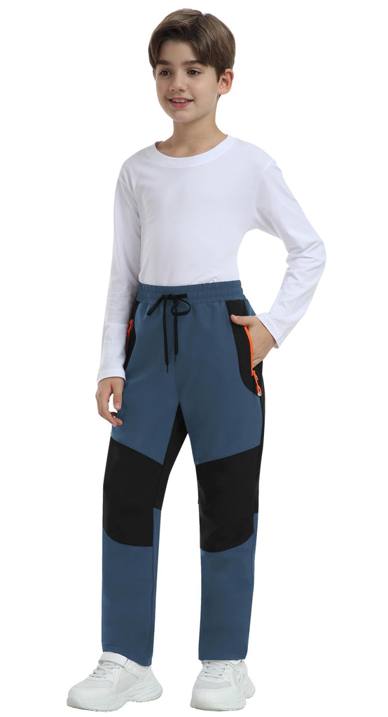 Boy Winter Cargo Hiking Pants Waterproof Grey Blue6-7