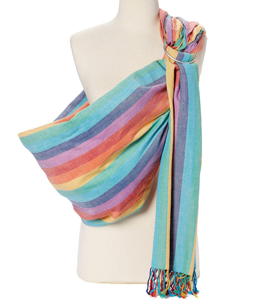 Ring Sling Carrier for Baby, 8-35 lbs - Summer Rainbow